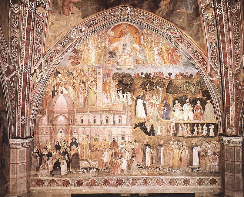 教会の戦闘員と勝利 1365年 クアトロチェントの画家 アンドレア・ダ・フィレンツェ油絵